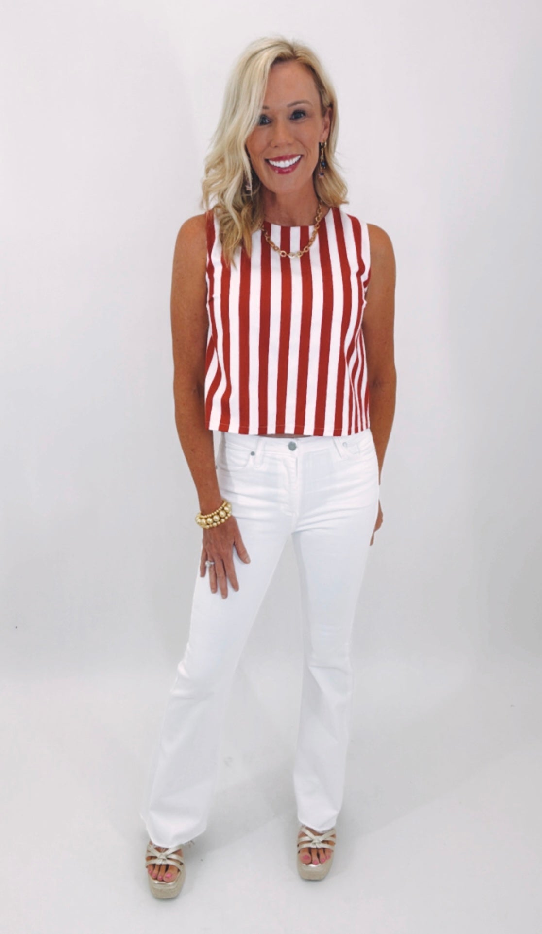 Saltwater Stripe Top (red)