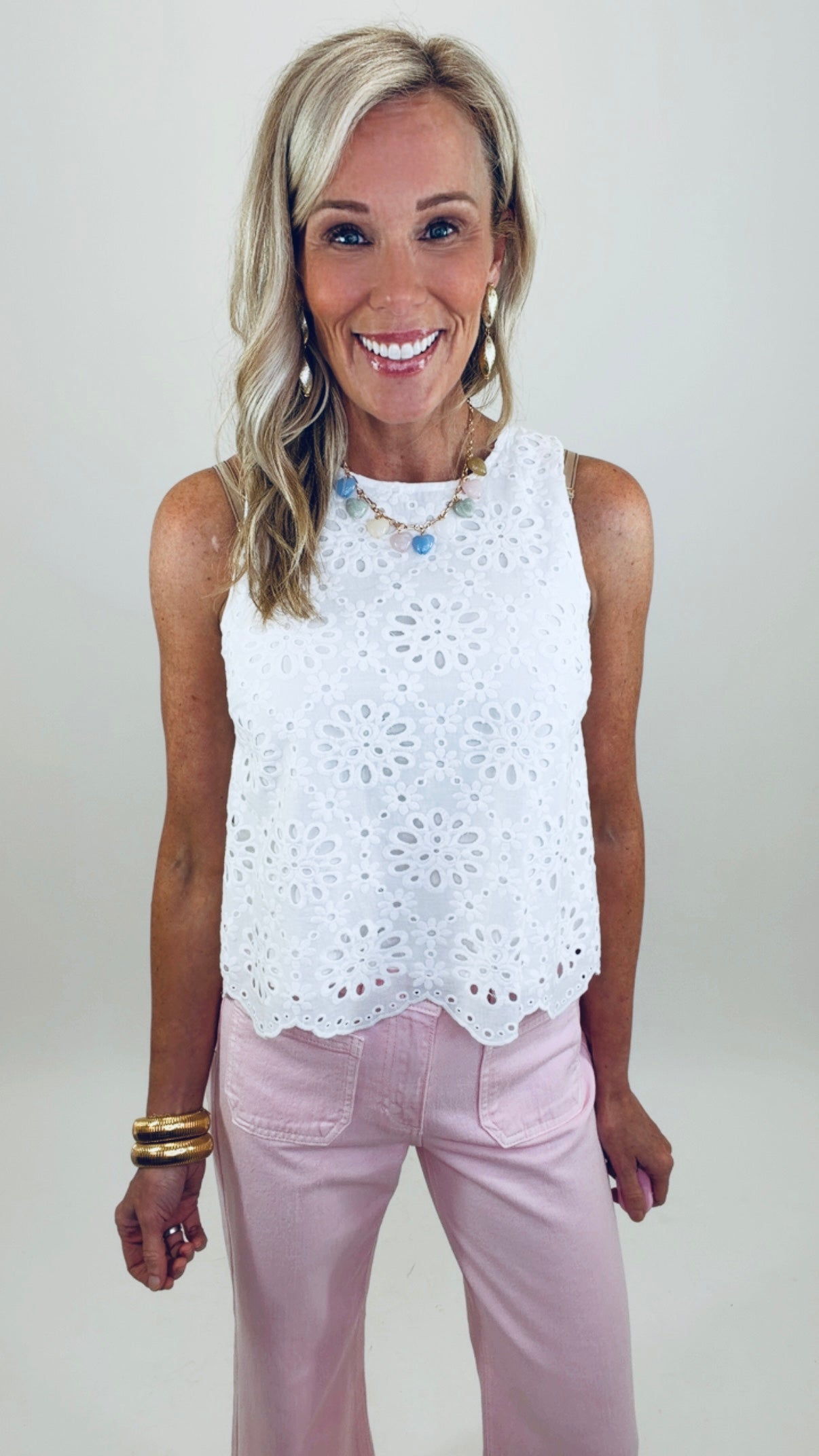 Eyelet Affair Top (white)
