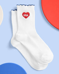 USA Heart Socks