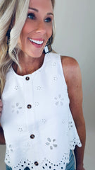 Eyelet Charm Top (white)