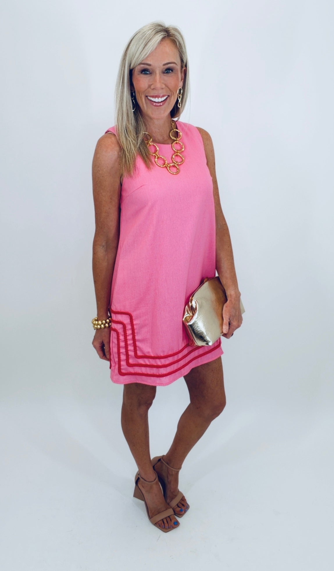 Pop Trim Mini Dress