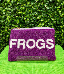 Frogs Beaded Pouch