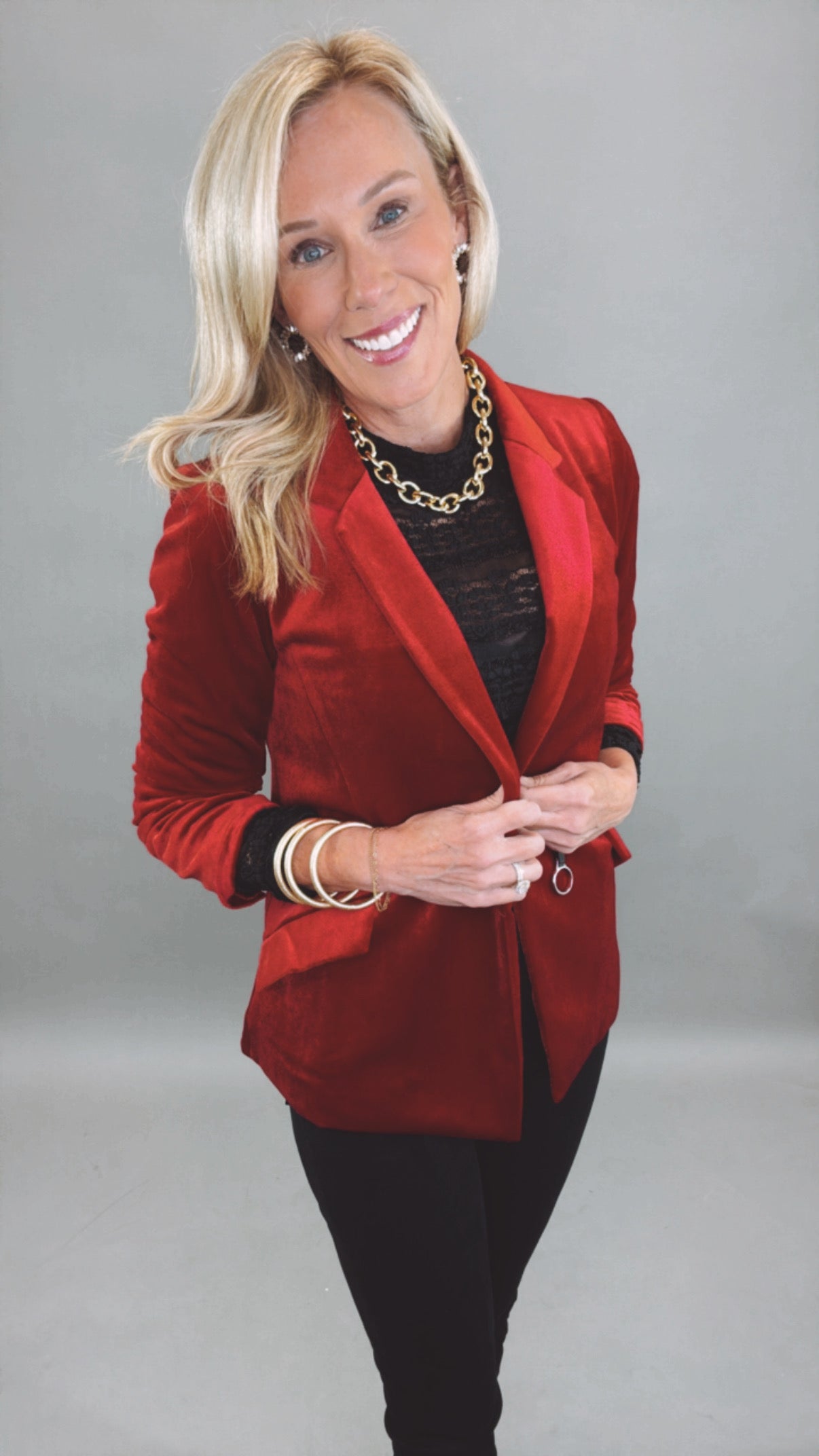 Savoy Velvet Blazer (red)