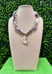 Moonlit Twist Scarf Necklace
