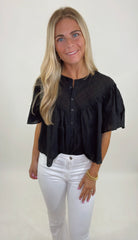 Boho Black Top