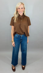 Sweet on Suede Top (brown)