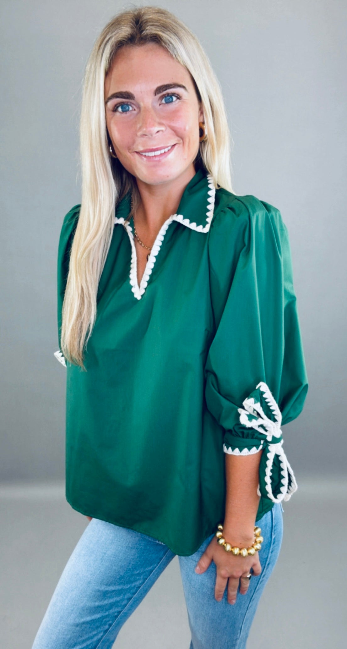 Bow & Bold Blouse (pine)