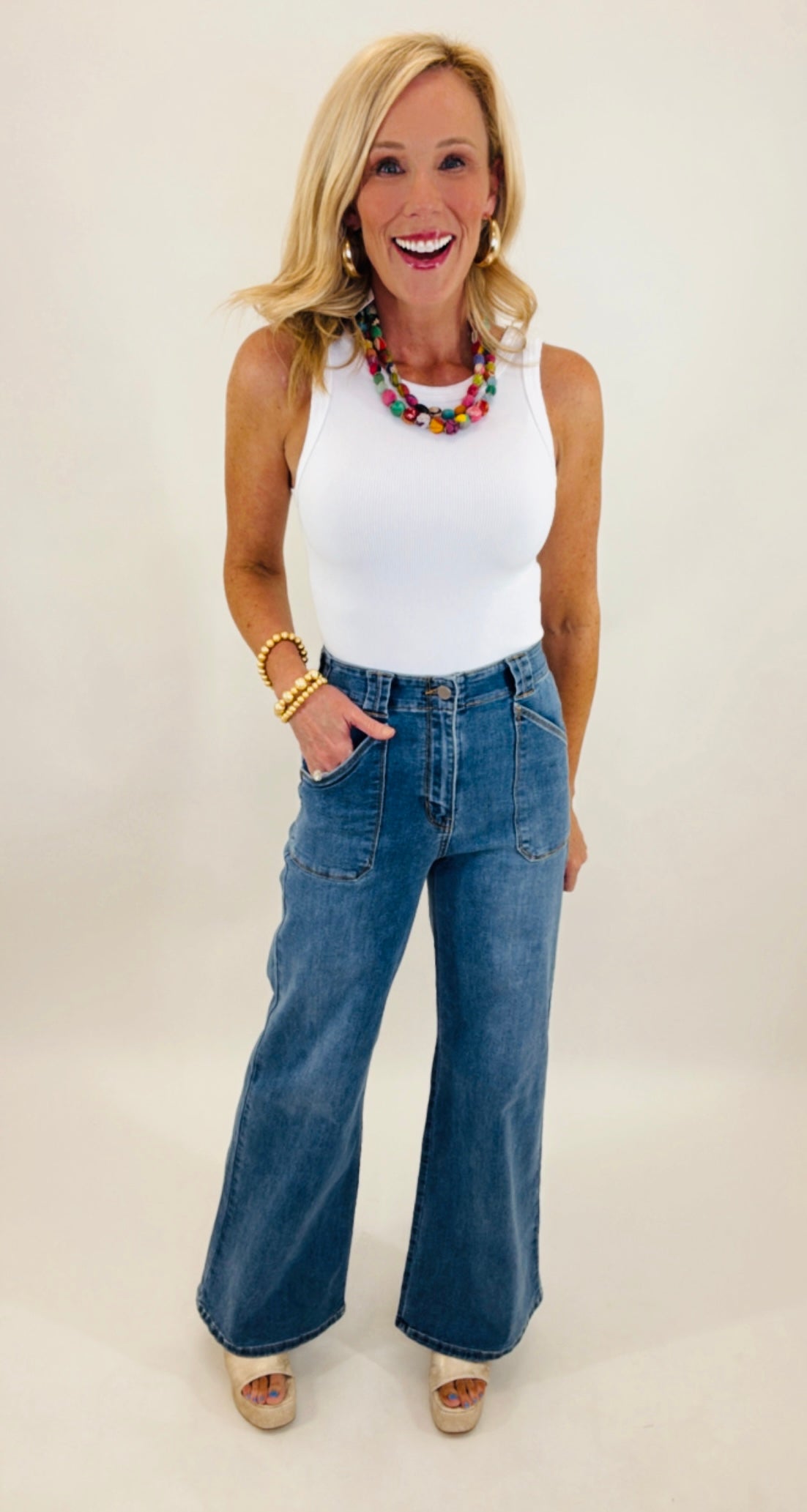 Reversible Ribbed Tank Top (white)