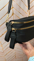 Nylon Crossbody/Hip Bag (solid black)