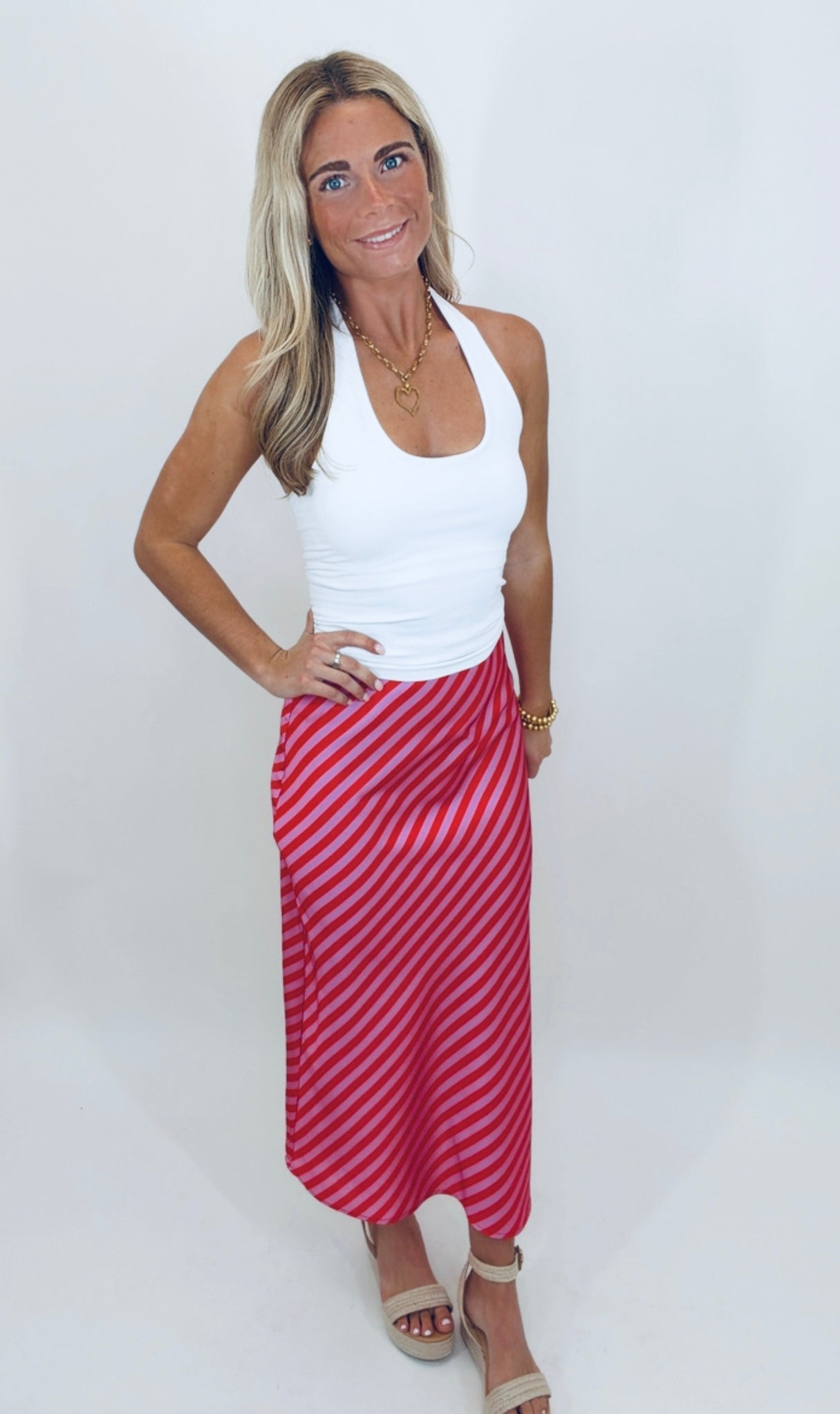 Stripe the Scene Midi Skirt