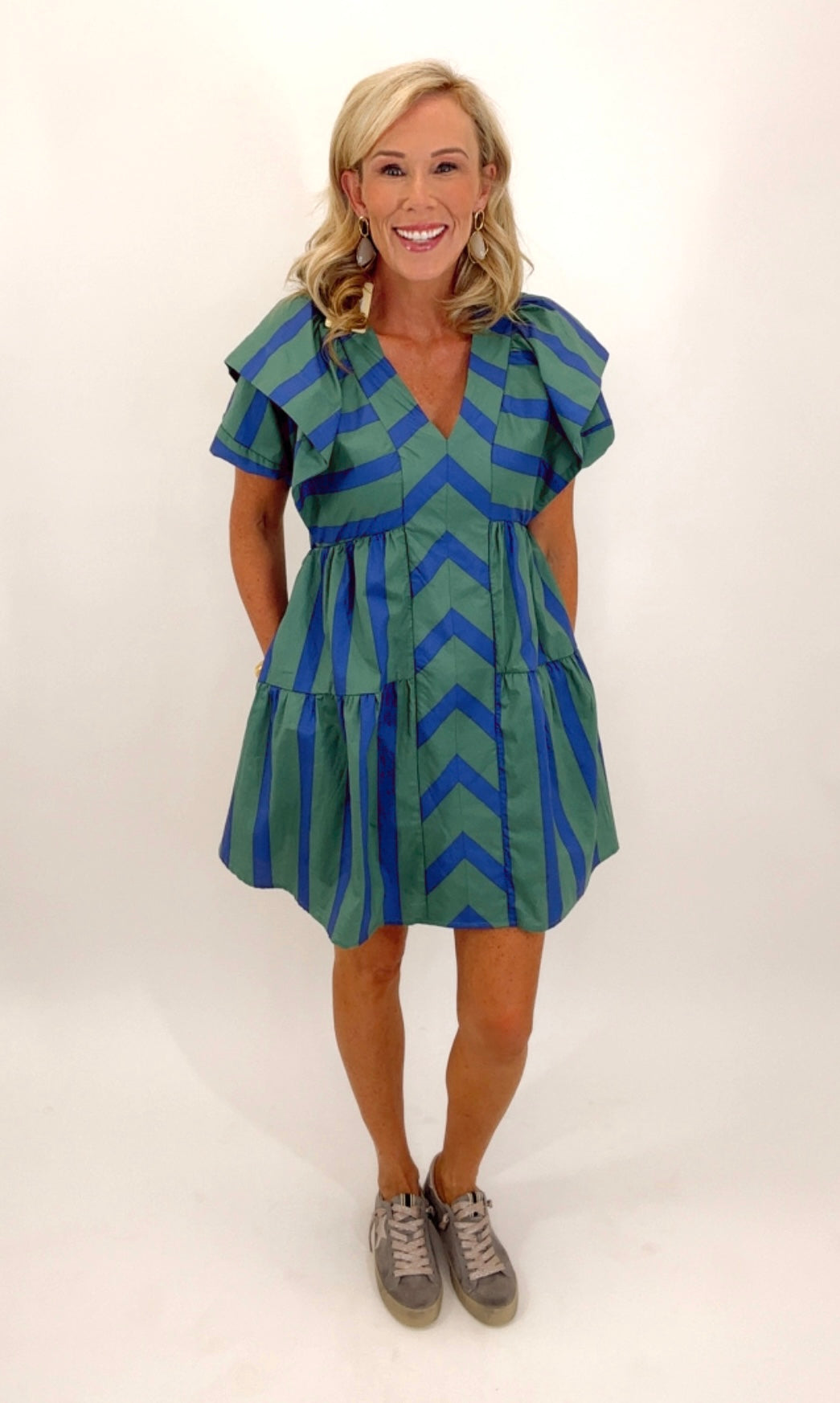 Mixed Line Dress (green)