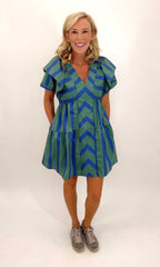 Mixed Line Dress (green)