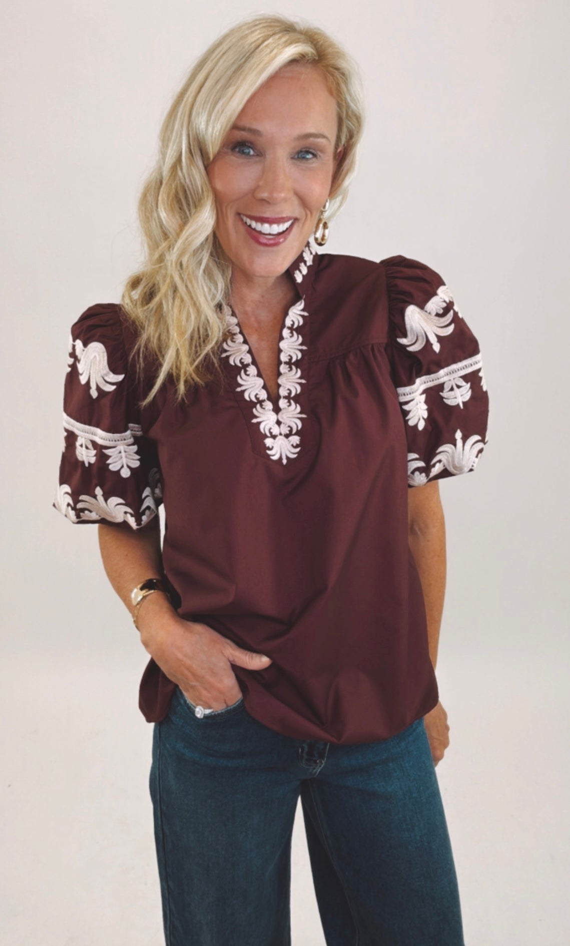Va Va Bloom Top (burgundy)