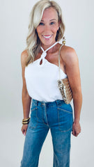 Coastal Nights Halter Top (white)