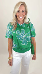Floral Form Top (green)