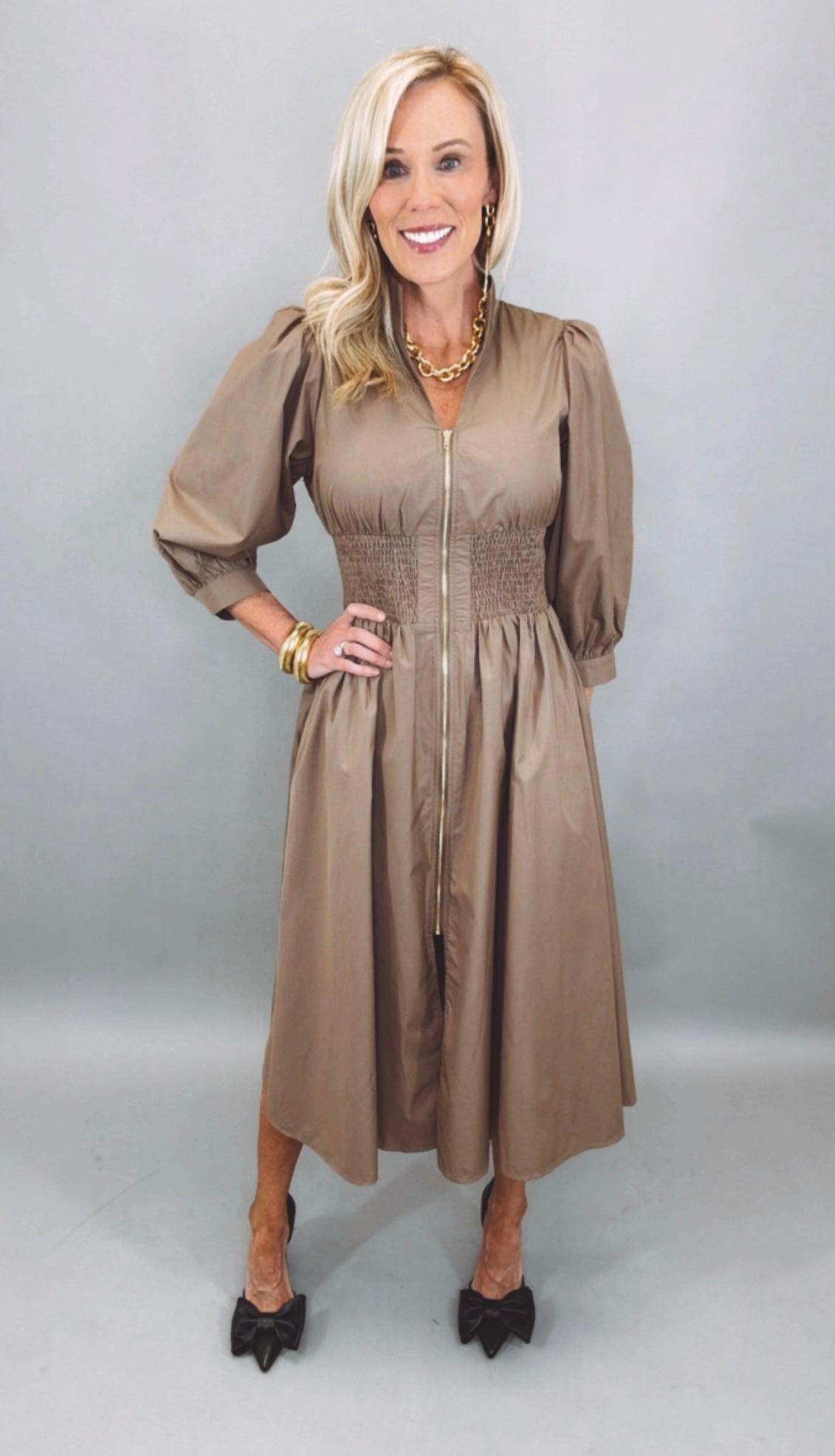 Midtown Zip Midi Dress