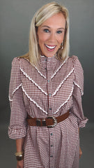 Camden Check Dress (burgundy)