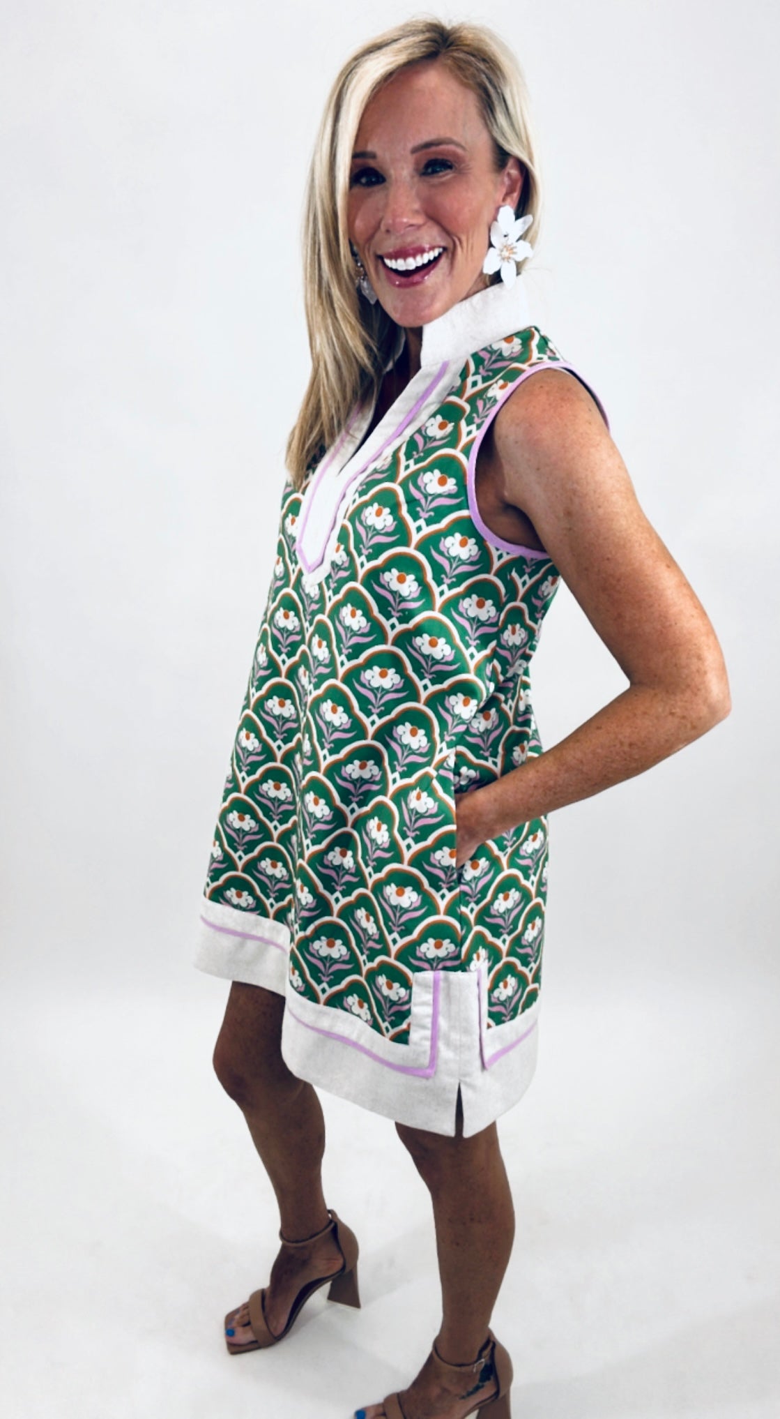 Bright Side Shift Dress (green)