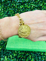 Love Each Other More Coin Chain Bracelet