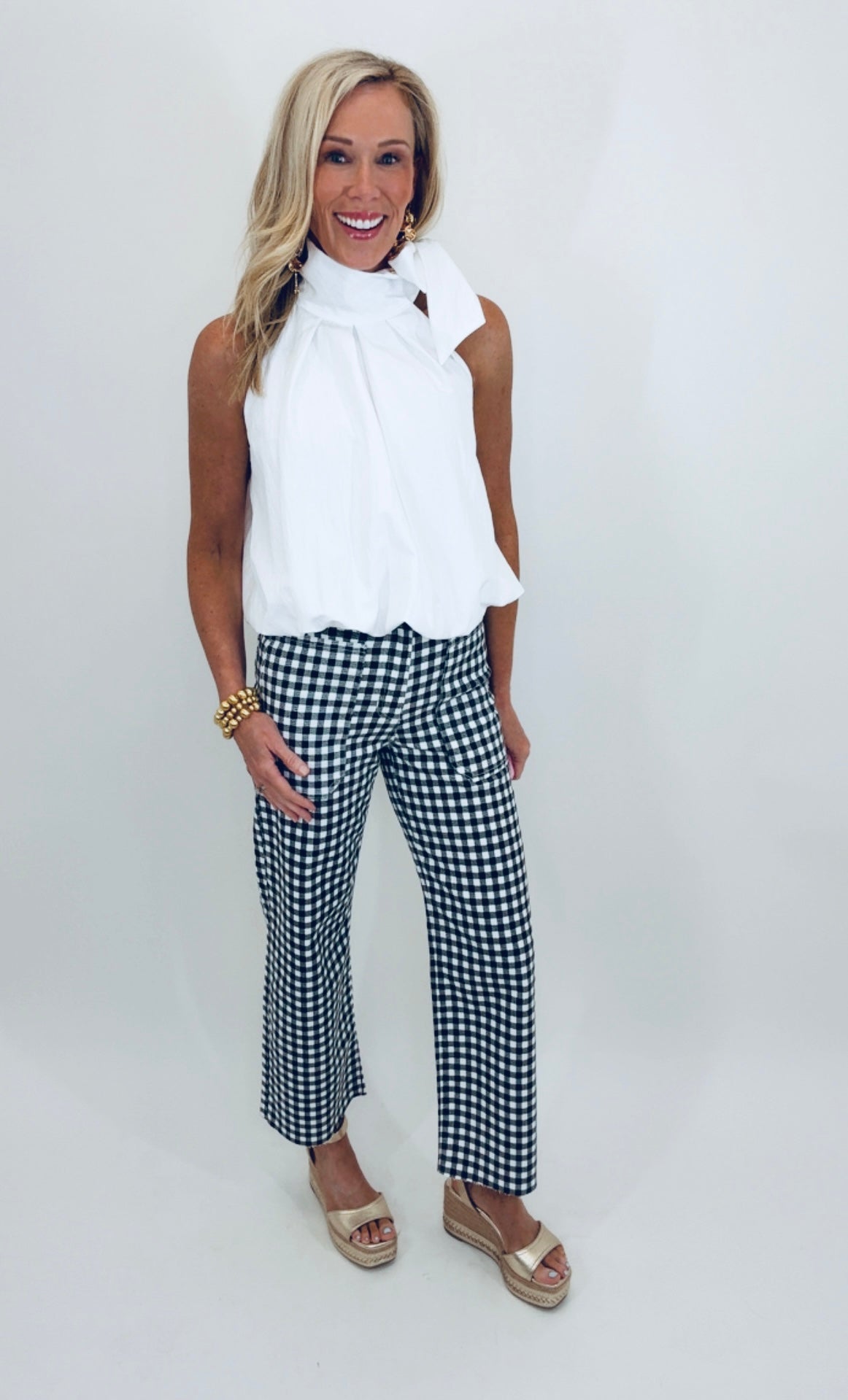 High Rise Utility Jean (black gingham)