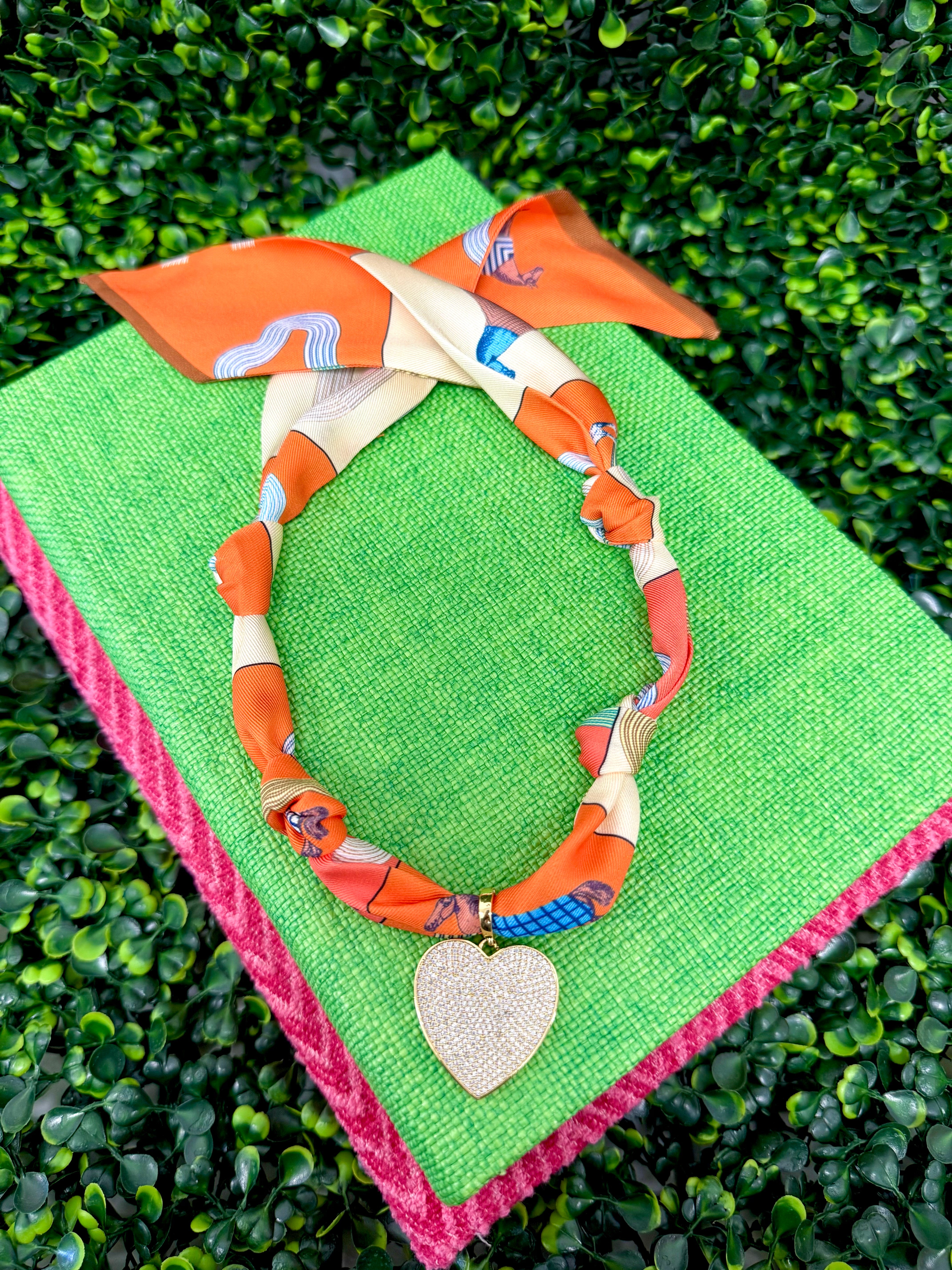 Sunset Spark Scarf Necklace