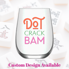 "Dot Crack Bam" (single wine glass)