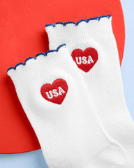 USA Heart Socks