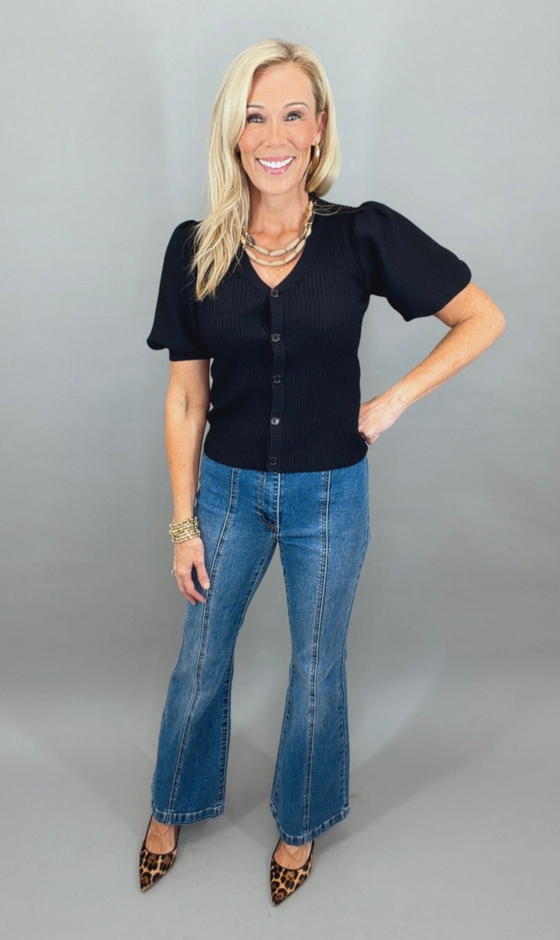 Posh Puff Cardigan (black)