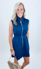 Polished Zip Mini (navy)