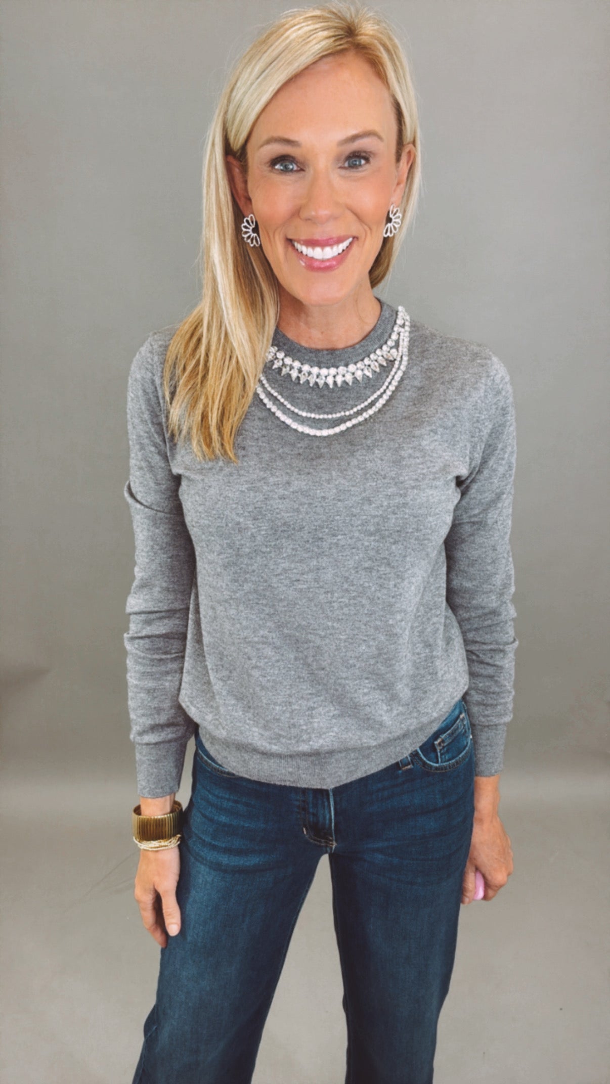 Luxe Gem Sweater (grey)