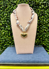Heart of Gold Scarf Necklace