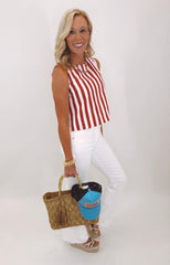 Saltwater Stripe Top (red)