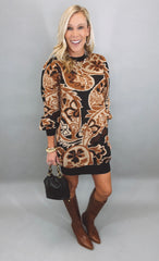 Autumn Mosaic Sweater Dress