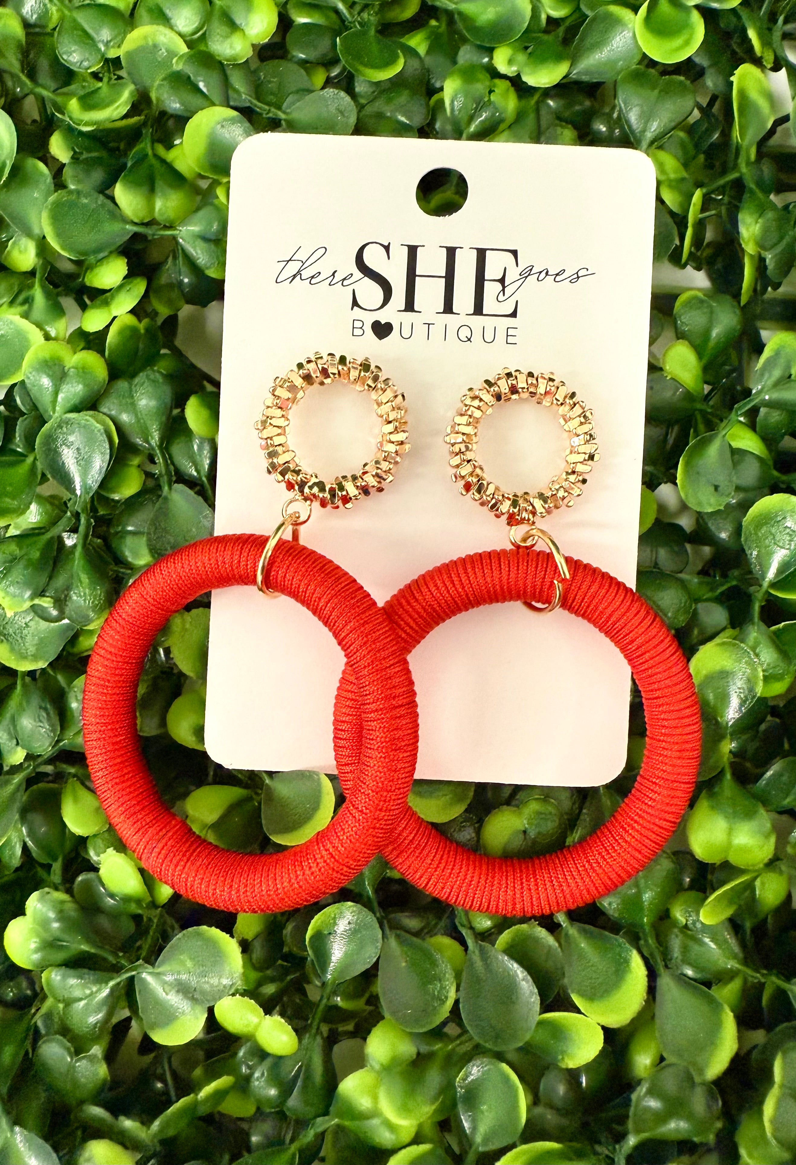 Round + Red Earring