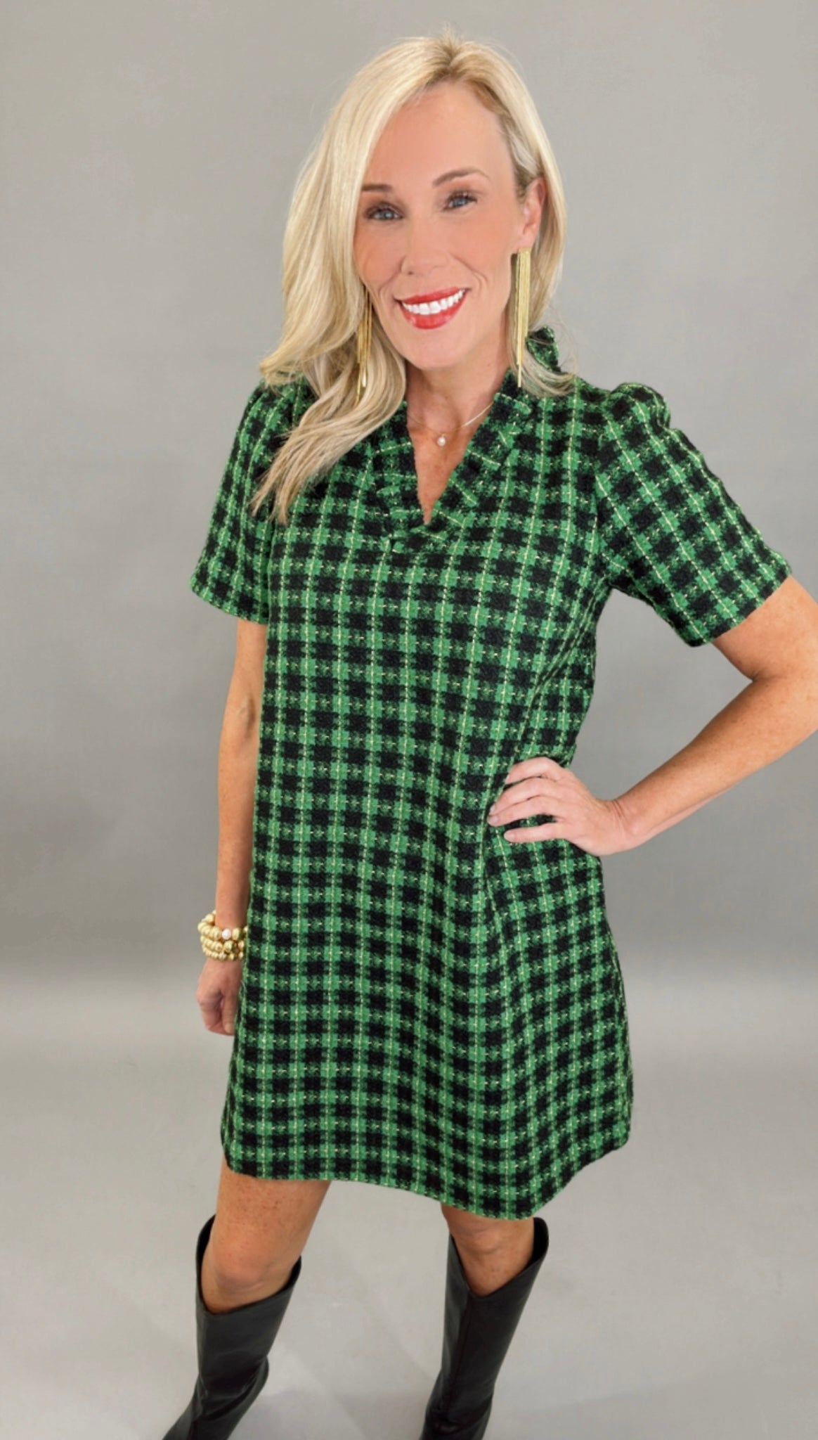 Timeless Tweed Dress (green)