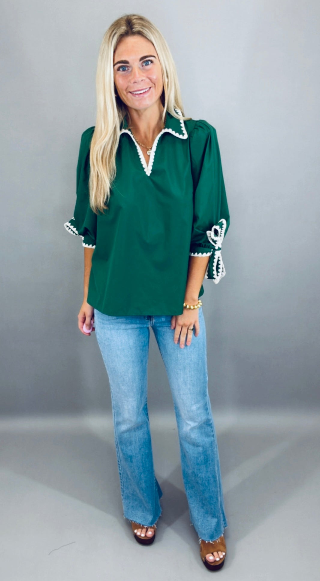 Bow & Bold Blouse (pine)