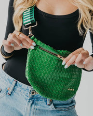 Woven Bum Bag (emerald green)