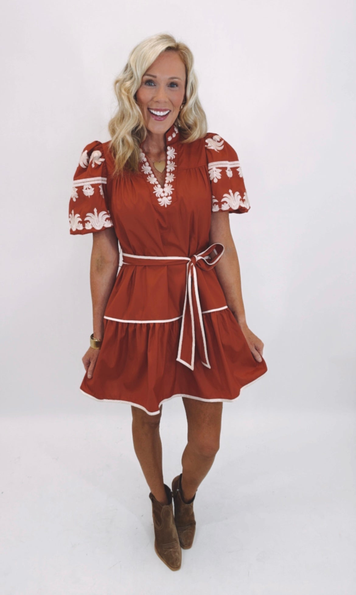 Laurel Lane Dress (rust)