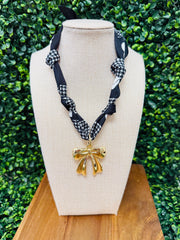 Midnight Bow Scarf Necklace