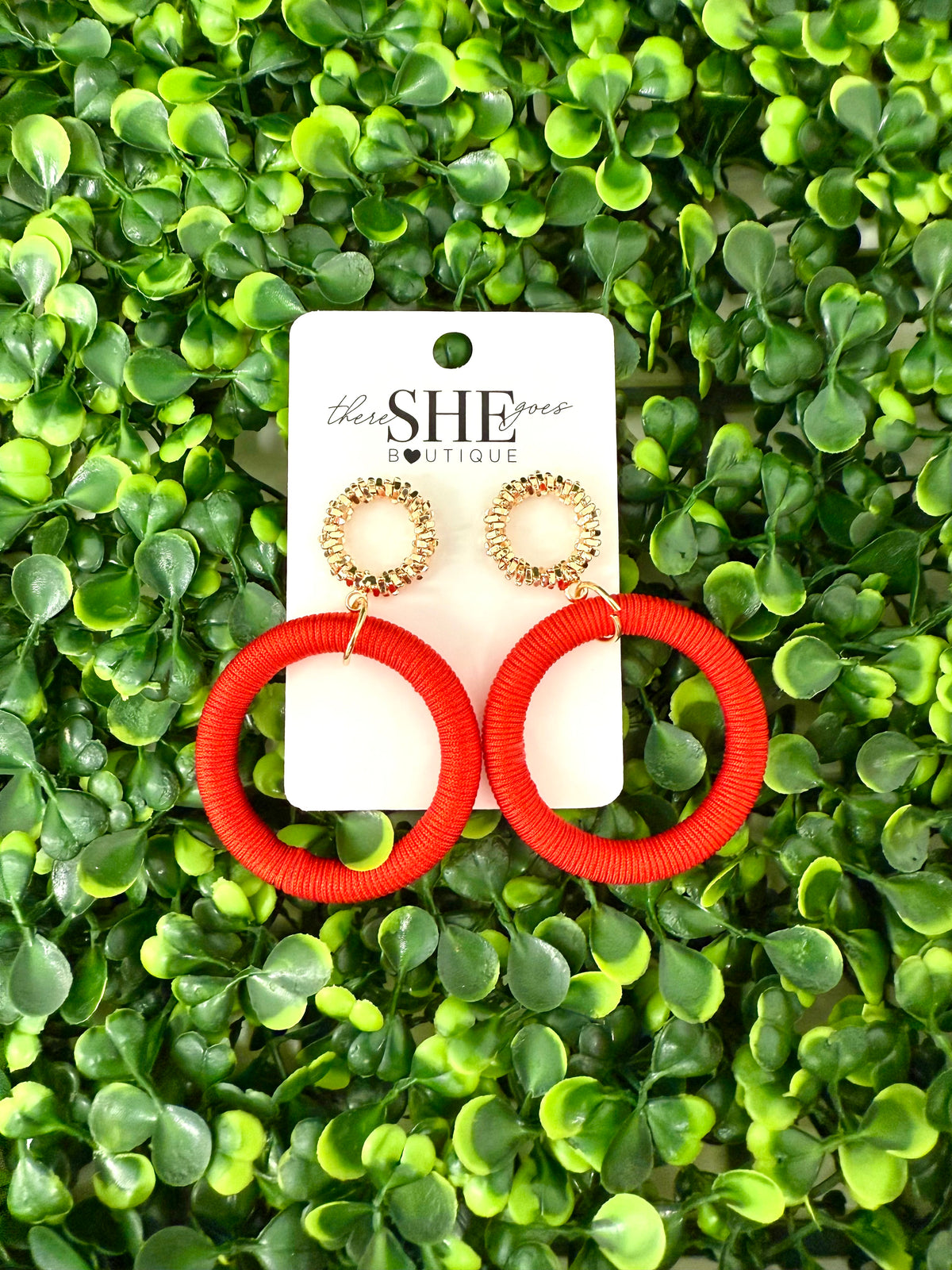 Round + Red Earring