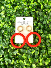 Round + Red Earring