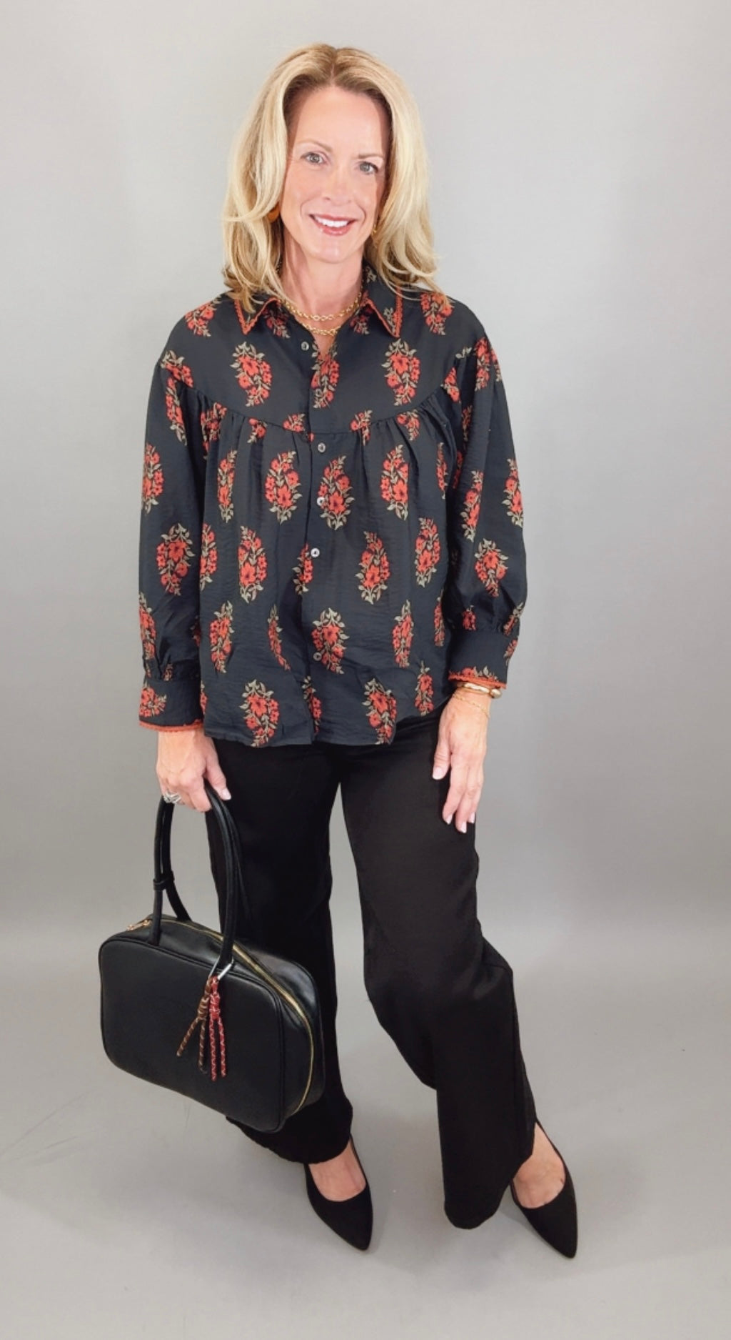 Crimson Bloom Top