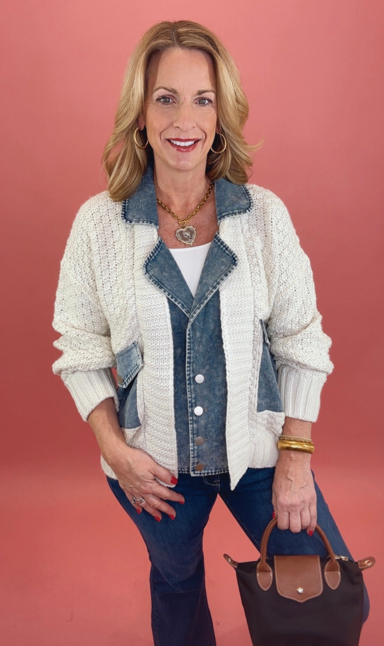 Denim Remix Cardigan