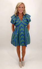 Mixed Line Dress (green)