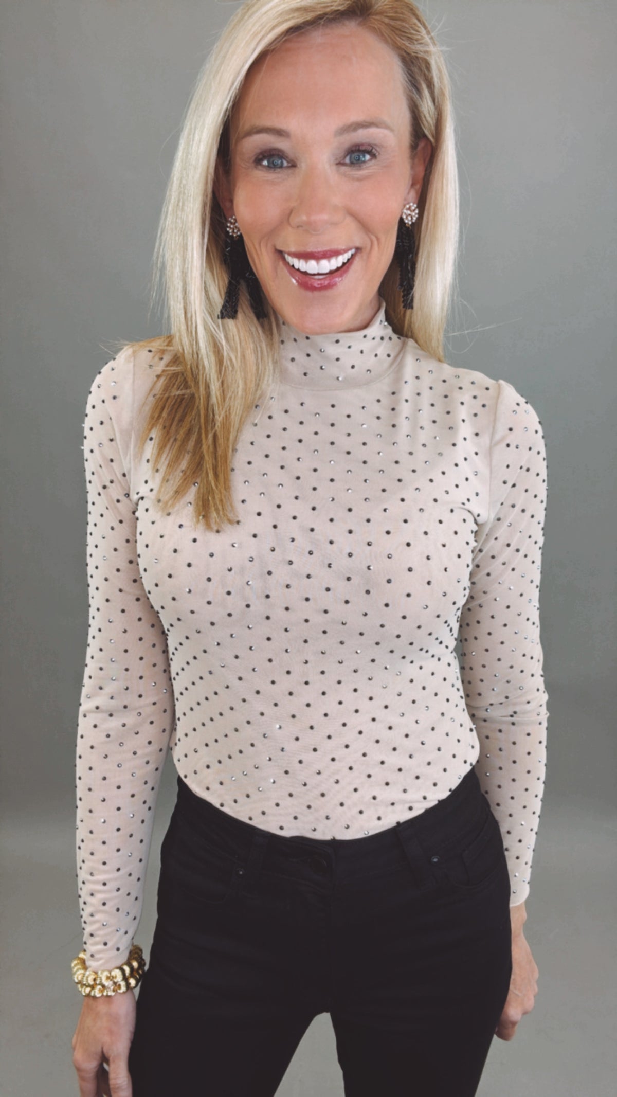 Juliette Dot Top (light beige)