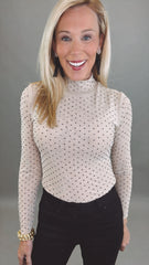 Juliette Dot Top (light beige)