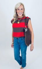 Cape Cottage Sweater (brown/red)