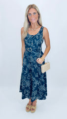 Summer Social Midi Dress (navy)