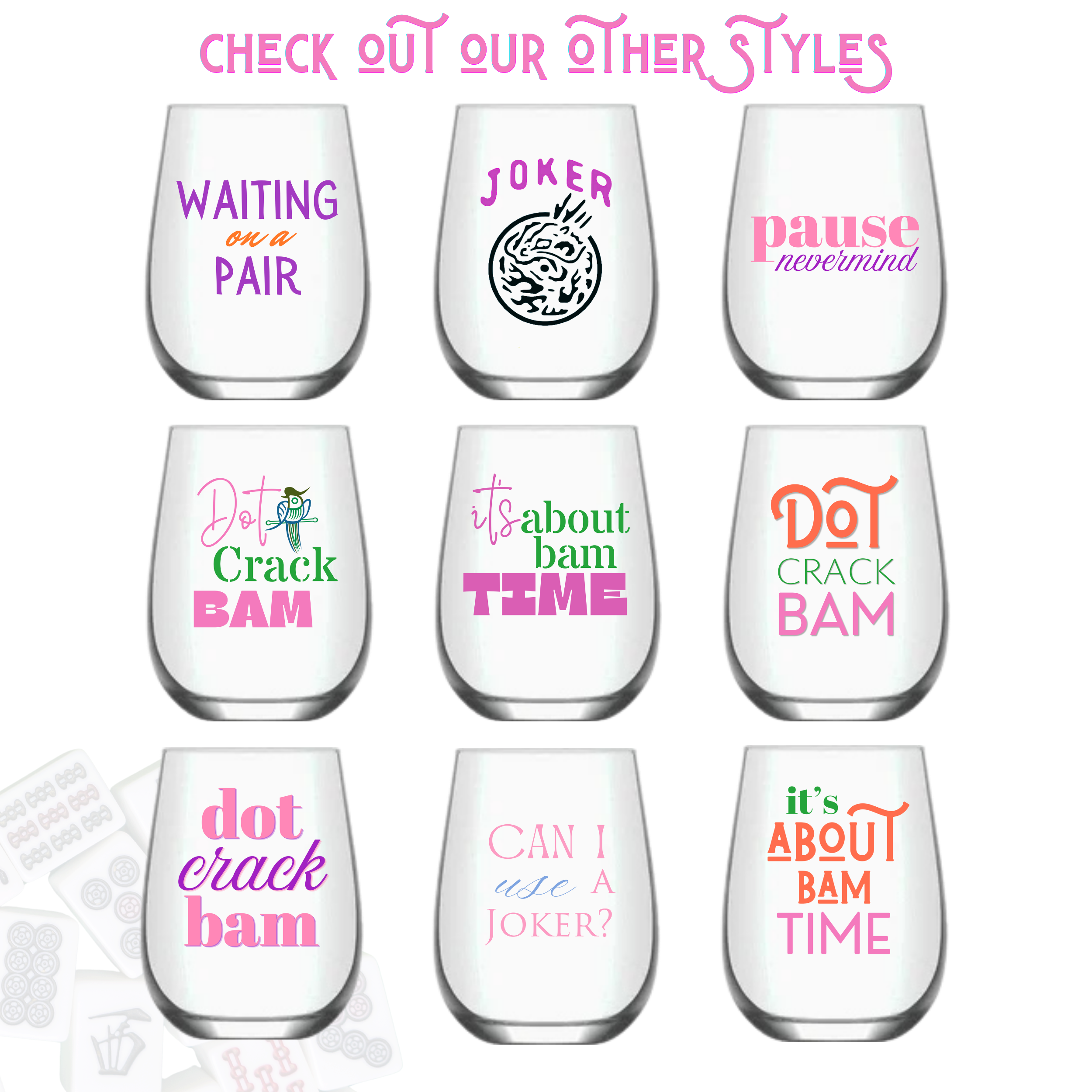 "Dot Crack Bam" (set of 4 wine glass)