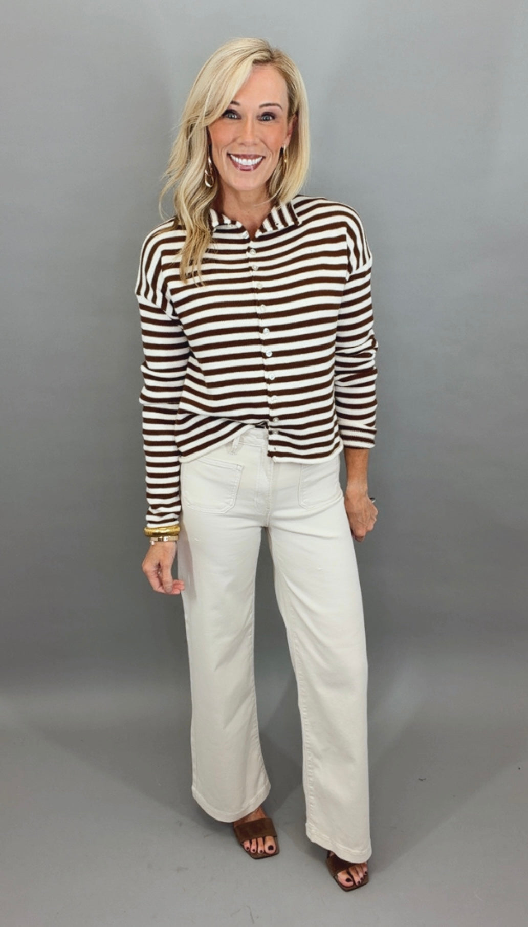 Mini Patch Pocket Wide Leg Jean (dark ecru)